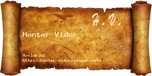Henter Vidor névjegykártya